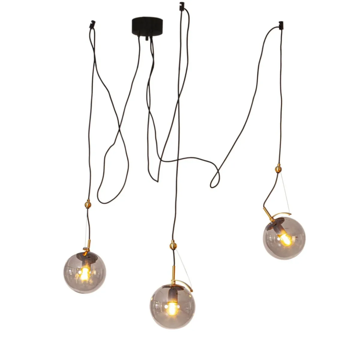 By Rydéns 4202140-4500 Pendelleuchte Carry 3-flammig grau messing