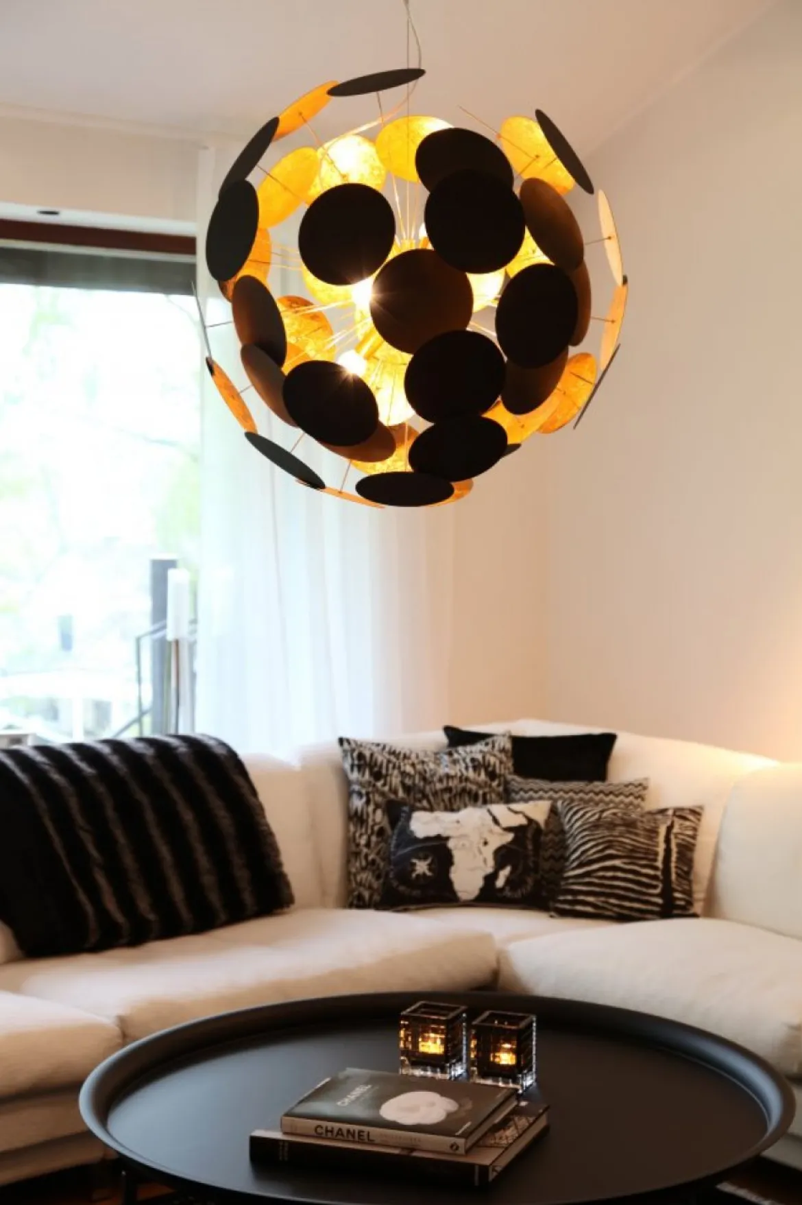 By Rydéns 4200350-4007 Pendelleuchte Planet 50 cm schwarz gold matt