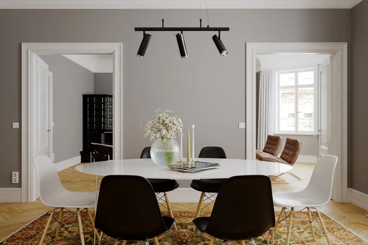 By Rydéns 4202120-4002 Pendelleuchte Puls Bar 3-flammig schwarz 80cm