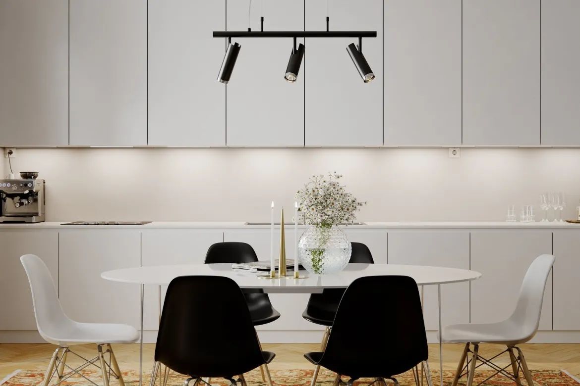 By Rydéns 4202120-4002 Pendelleuchte Puls Bar 3-flammig schwarz 80cm