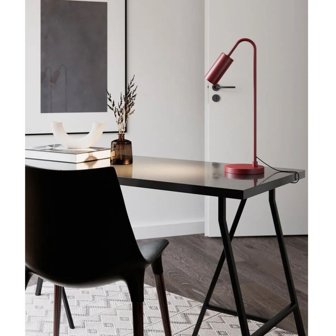 By Rydéns 4002580-1002 Tischleuchte Curve rubinrot GU10