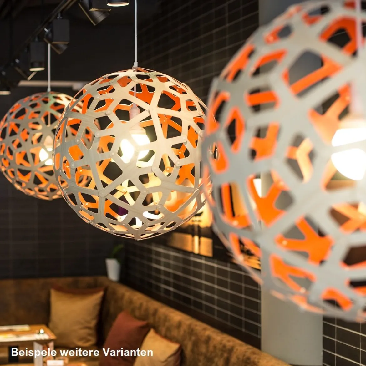 David Trubridge Coral Pendelleuchte Ø 100cm orange
