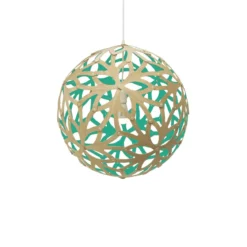 David Trubridge Floral Pendelleuchte Ø 80cm aqua