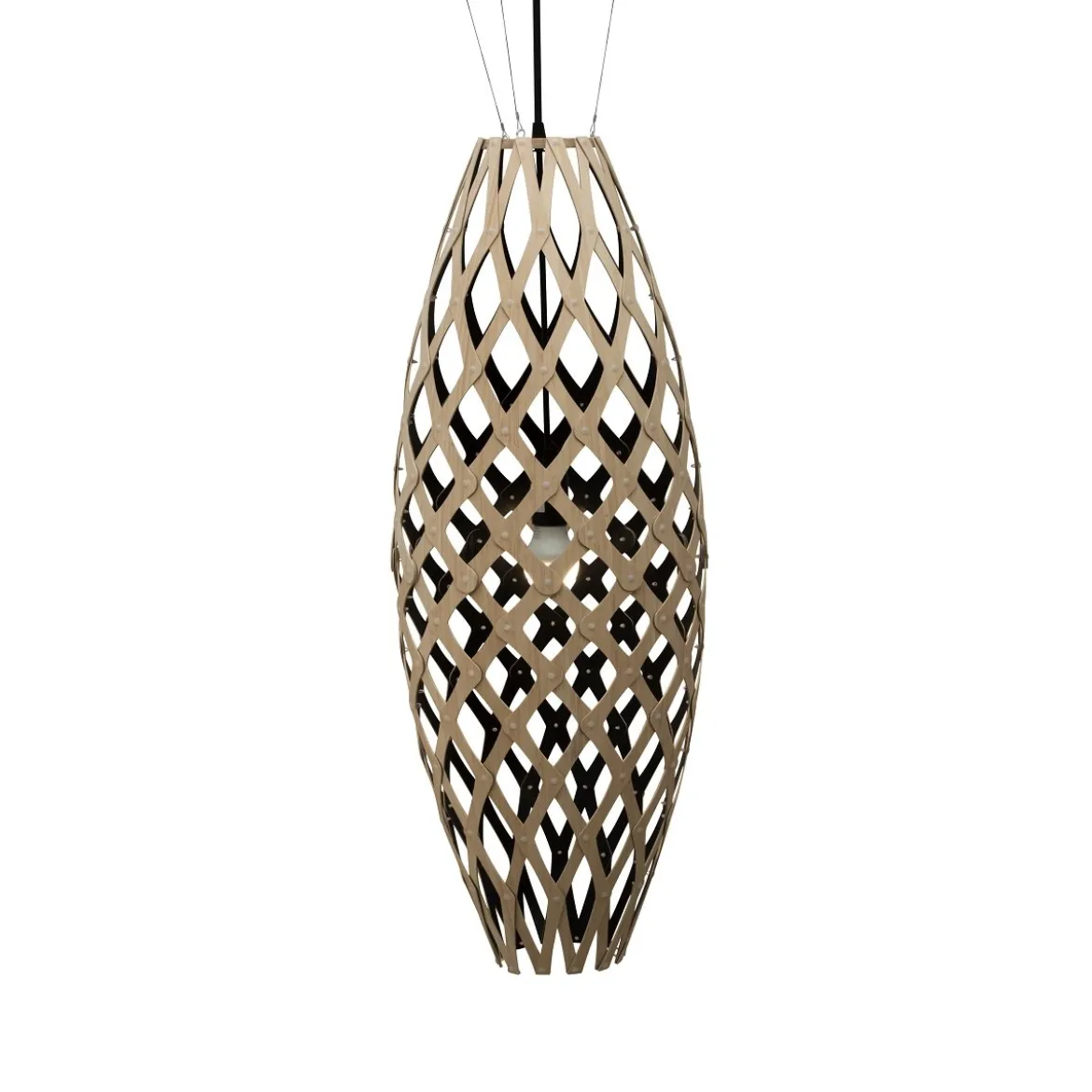 David Trubridge Hinaki Pendelleuchte 140 cm Innen schwarz