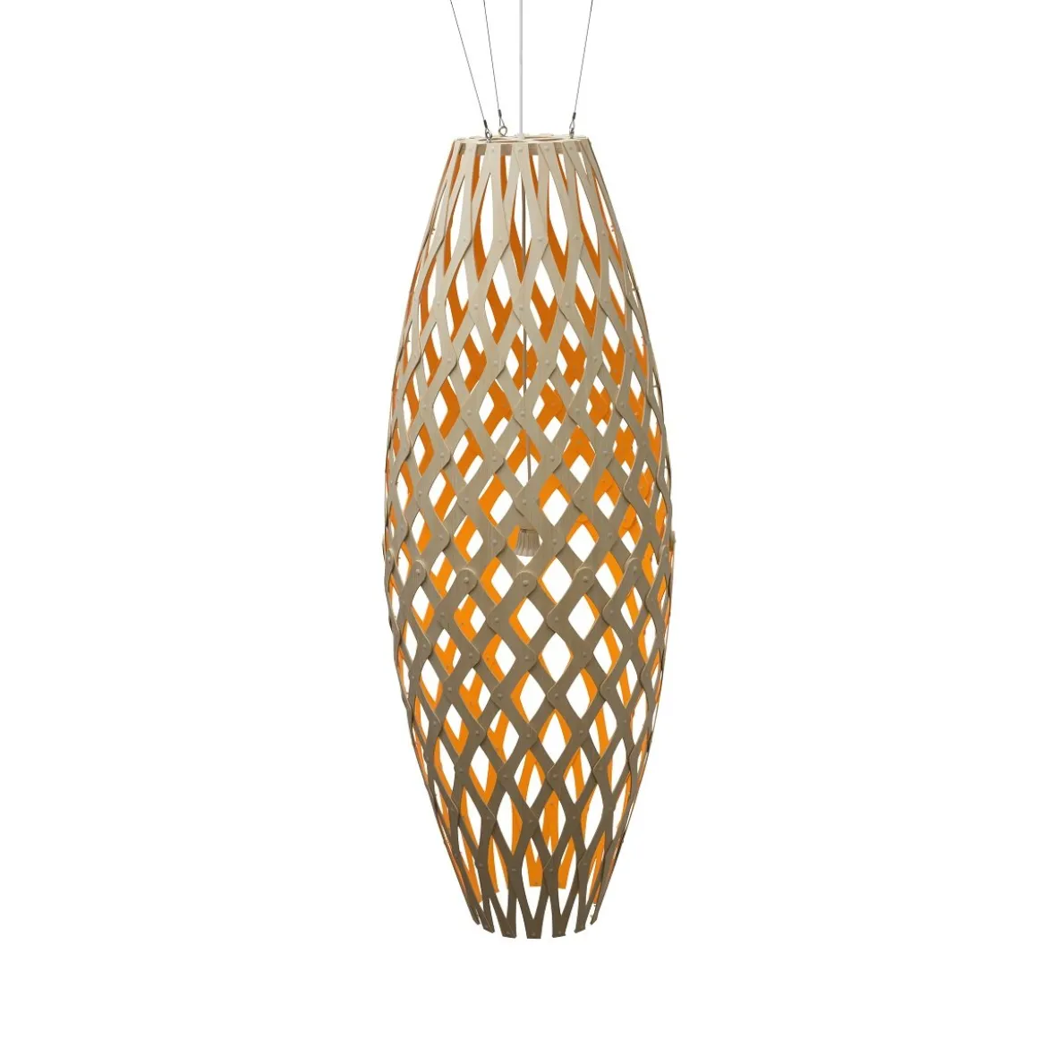 David Trubridge Hinaki Pendelleuchte 140 cm orange