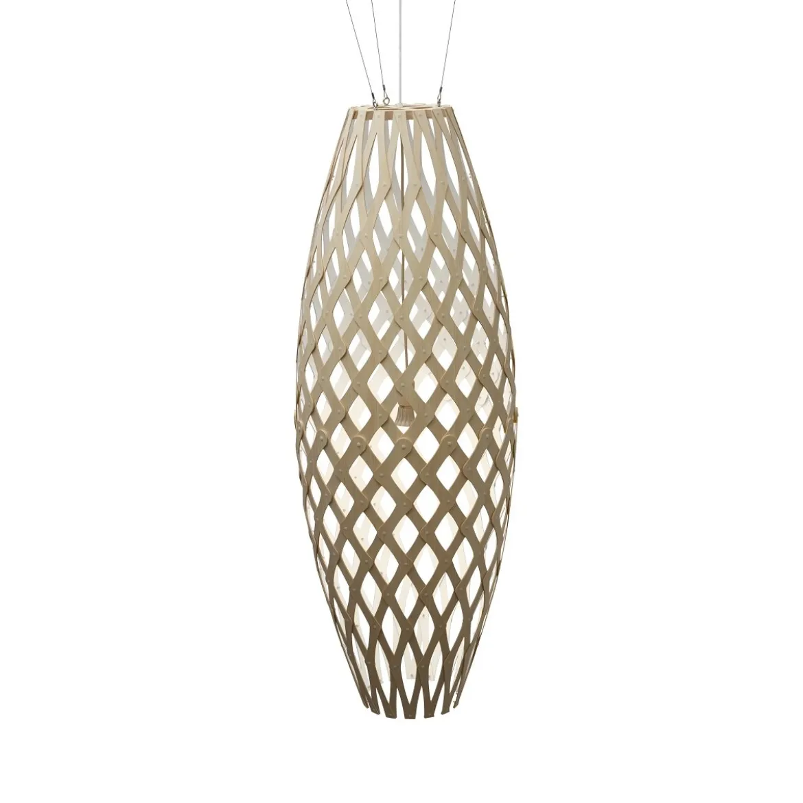 David Trubridge Hinaki Pendelleuchte 140 cm weiß 1 Seite