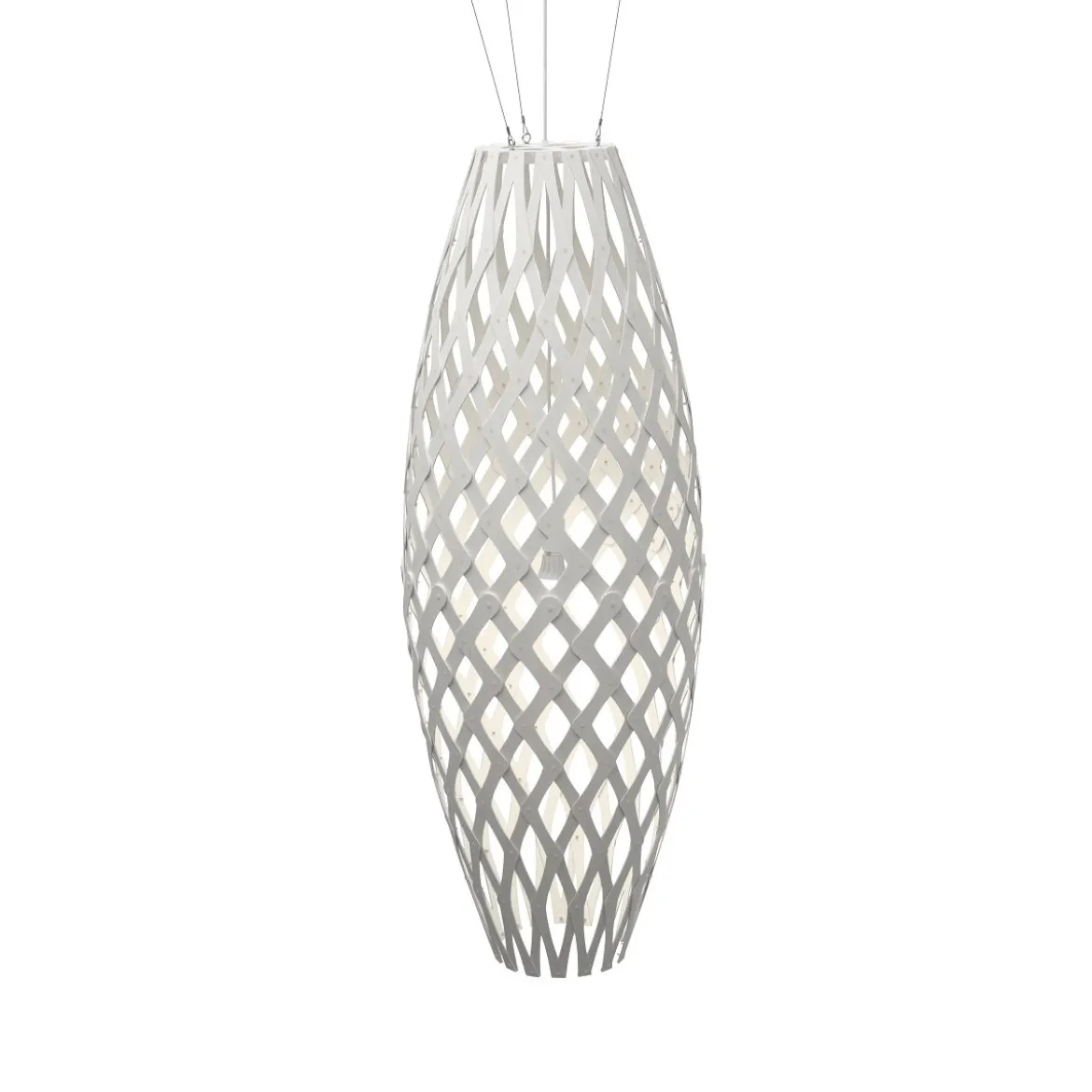 David Trubridge Hinaki Pendelleuchte 140 cm weiß 2 Seiten