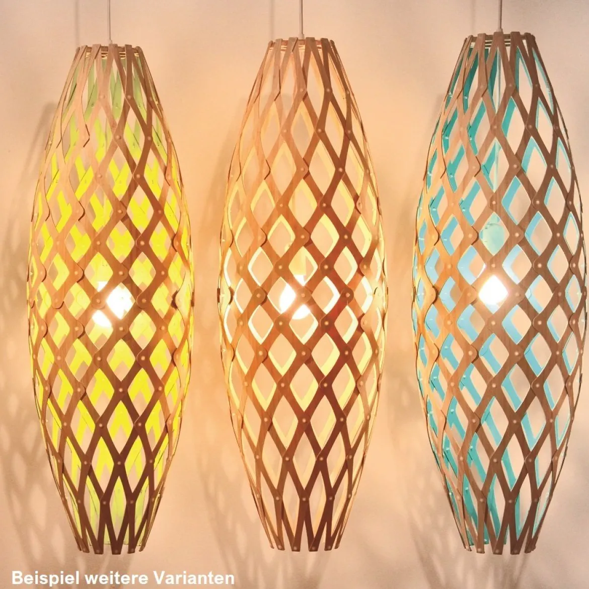 David Trubridge Hinaki Pendelleuchte 50 cm orange