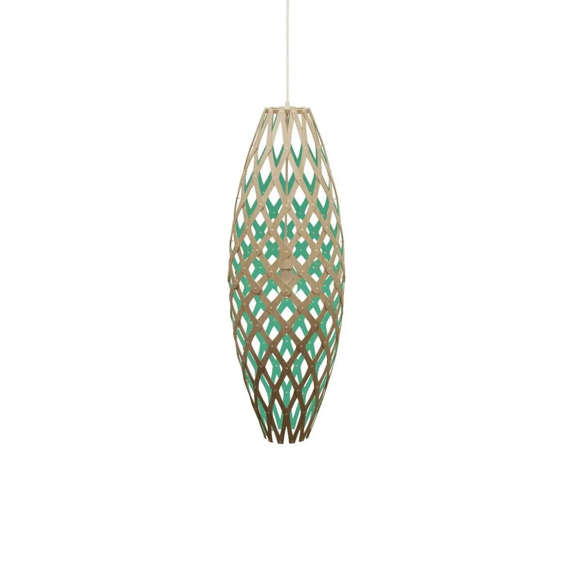 David Trubridge Hinaki Pendelleuchte 90 cm aqua