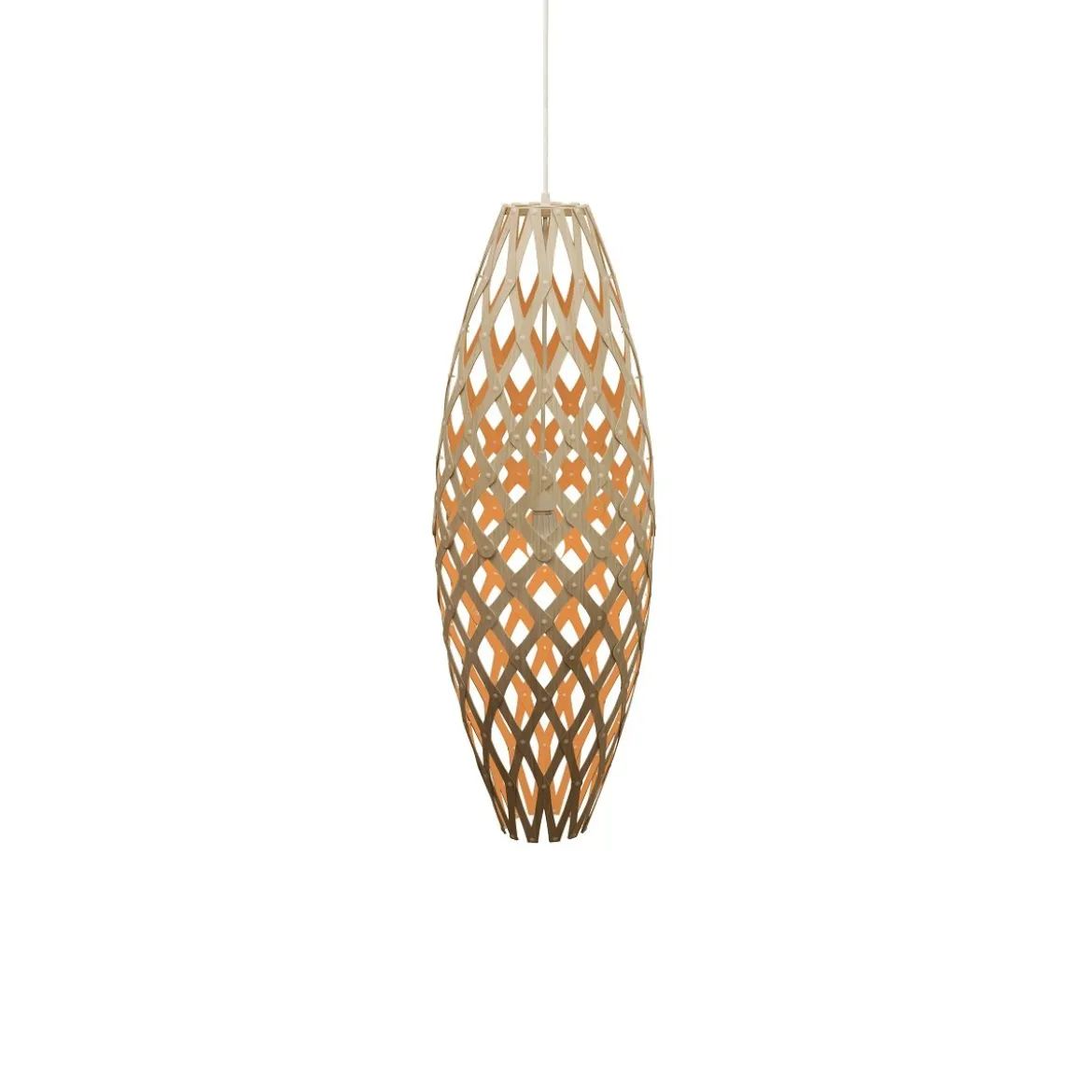 David Trubridge Hinaki Pendelleuchte 90 cm orange