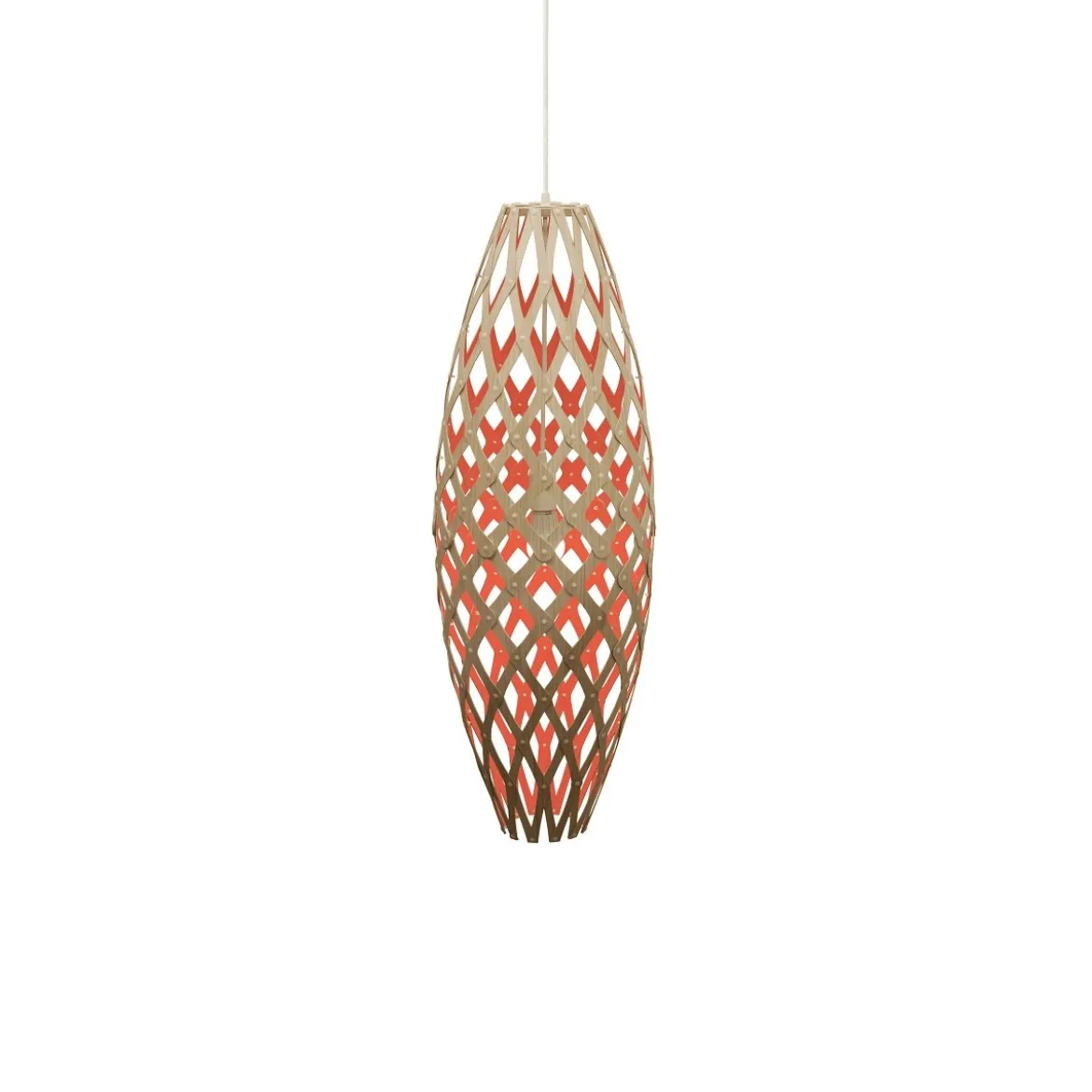David Trubridge Hinaki Pendelleuchte 90 cm rot