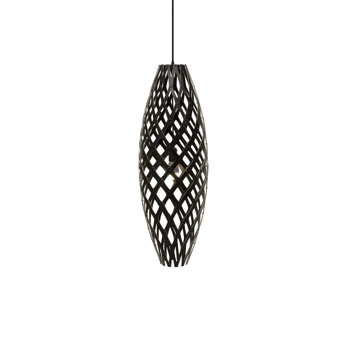 David Trubridge Hinaki Pendelleuchte 90 cm schwarz 2 Seiten