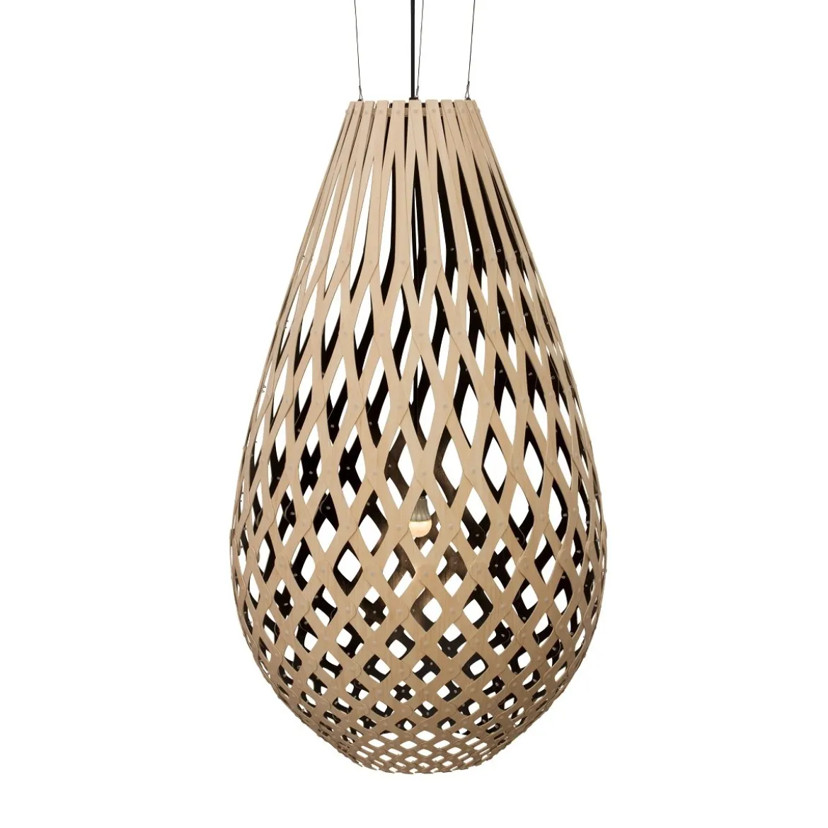 David Trubridge Koura Pendelleuchte 160 cm Innen schwarz