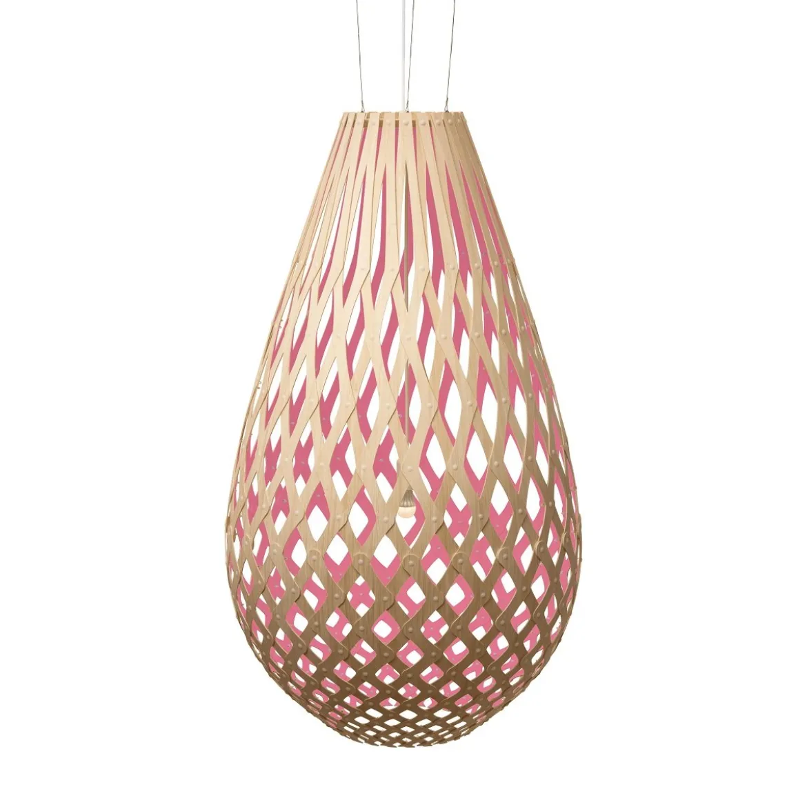 David Trubridge Koura Pendelleuchte 160 cm pink