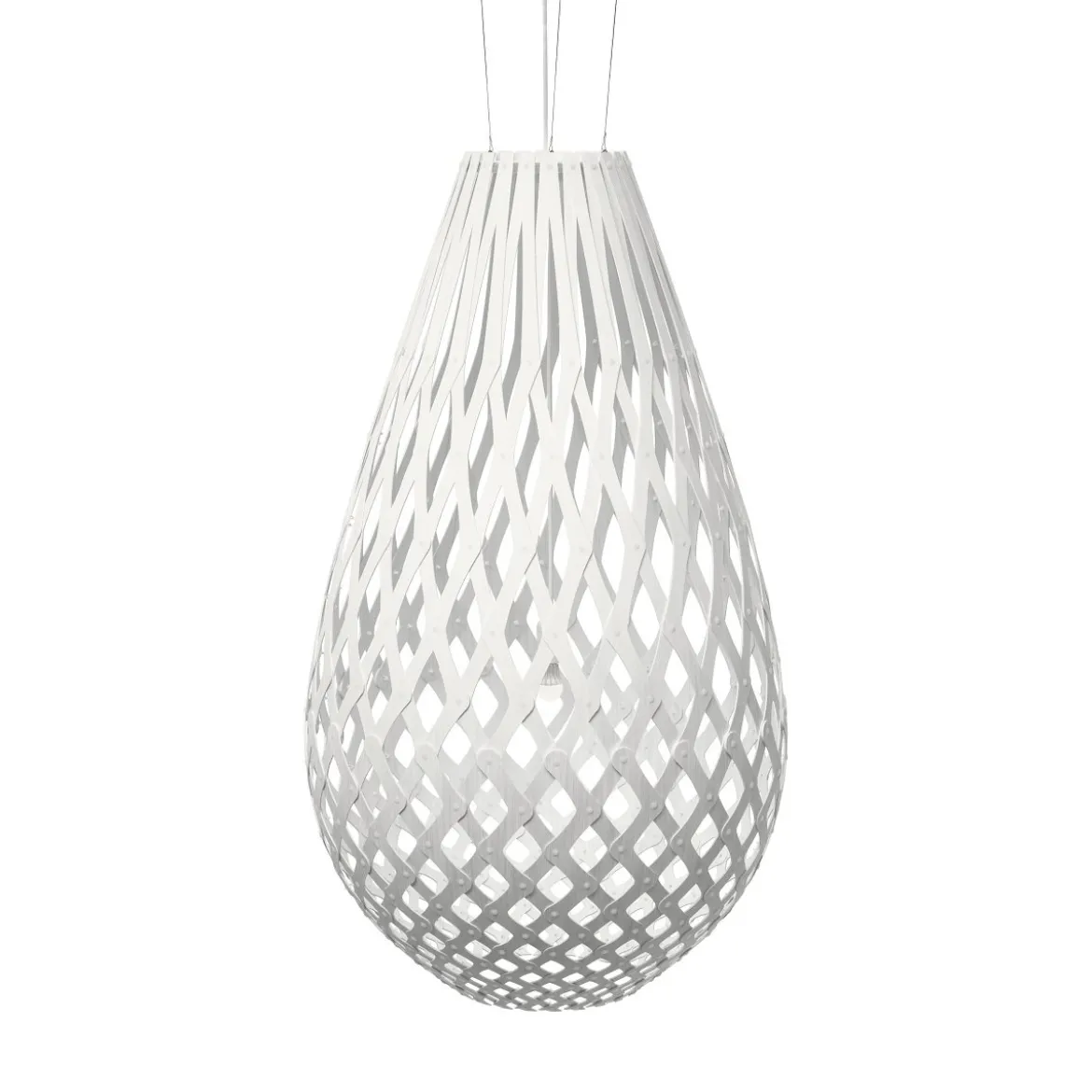 David Trubridge Koura Pendelleuchte 160 cm weiß 2 Seiten