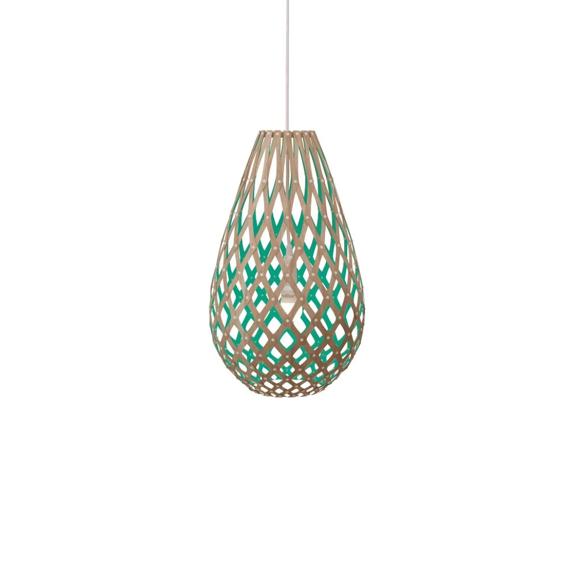 David Trubridge Koura Pendelleuchte 50 cm aqua