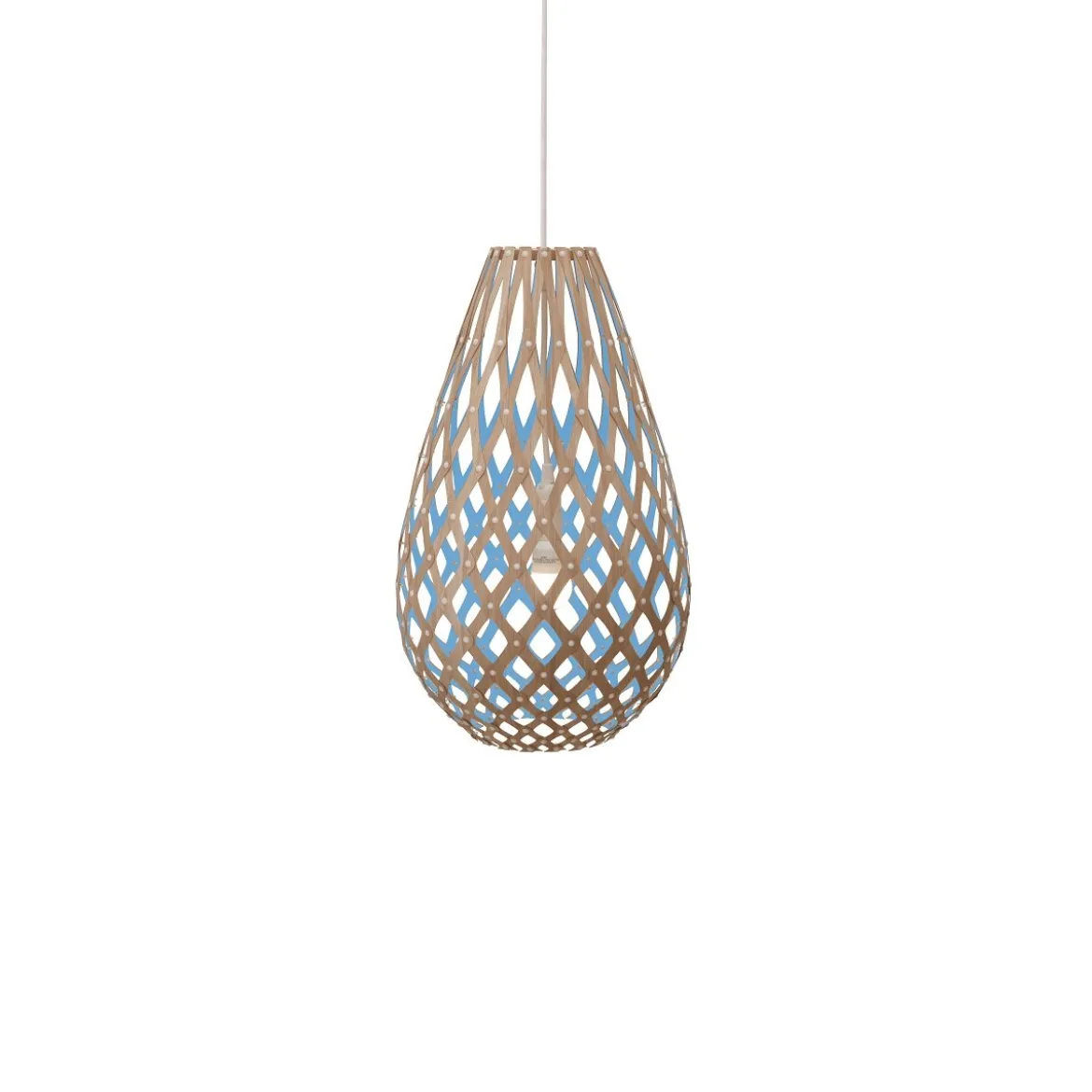 David Trubridge Koura Pendelleuchte 50 cm blau