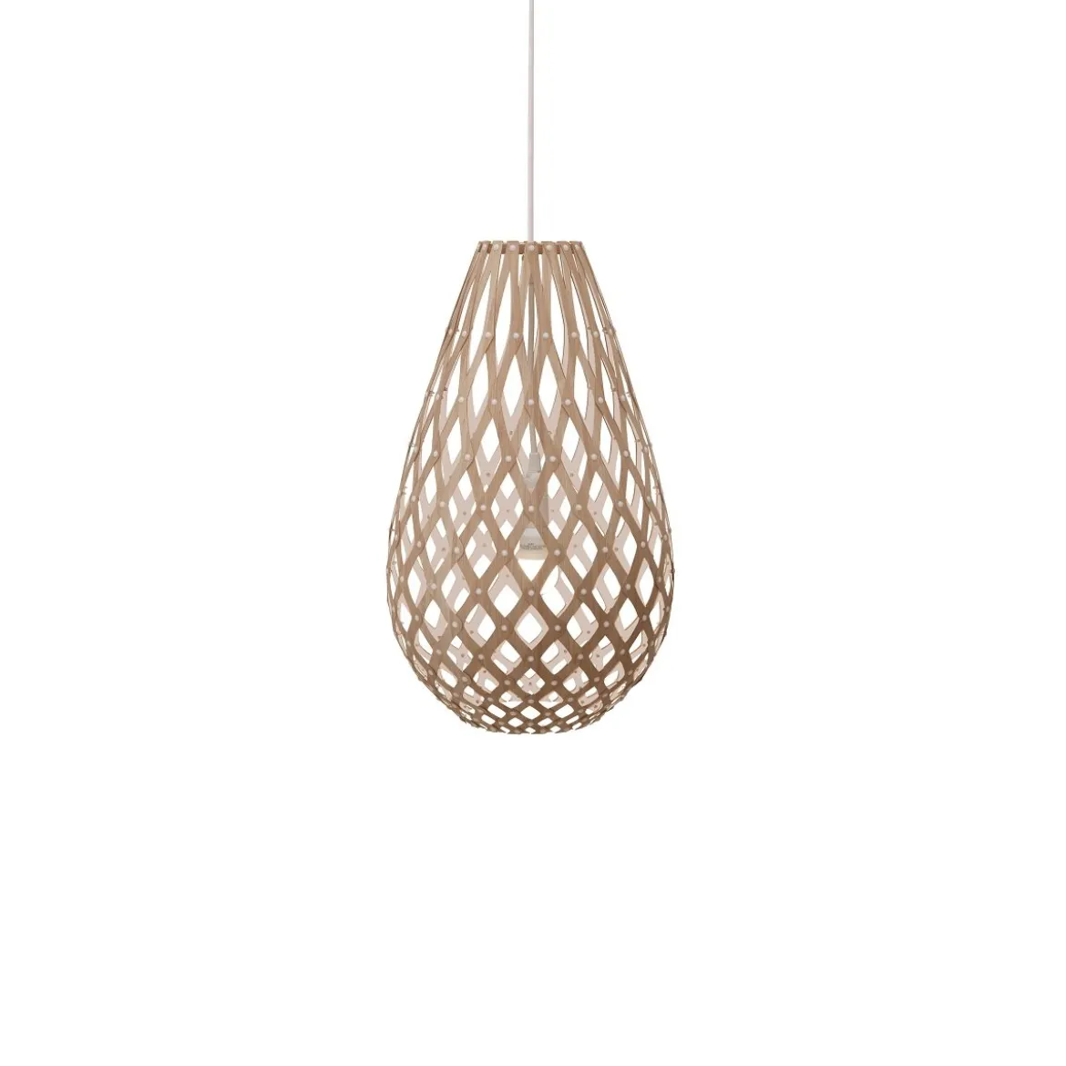 David Trubridge Koura Pendelleuchte 50 cm weiß 1 Seite
