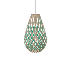 David Trubridge Koura Pendelleuchte 75 cm aqua