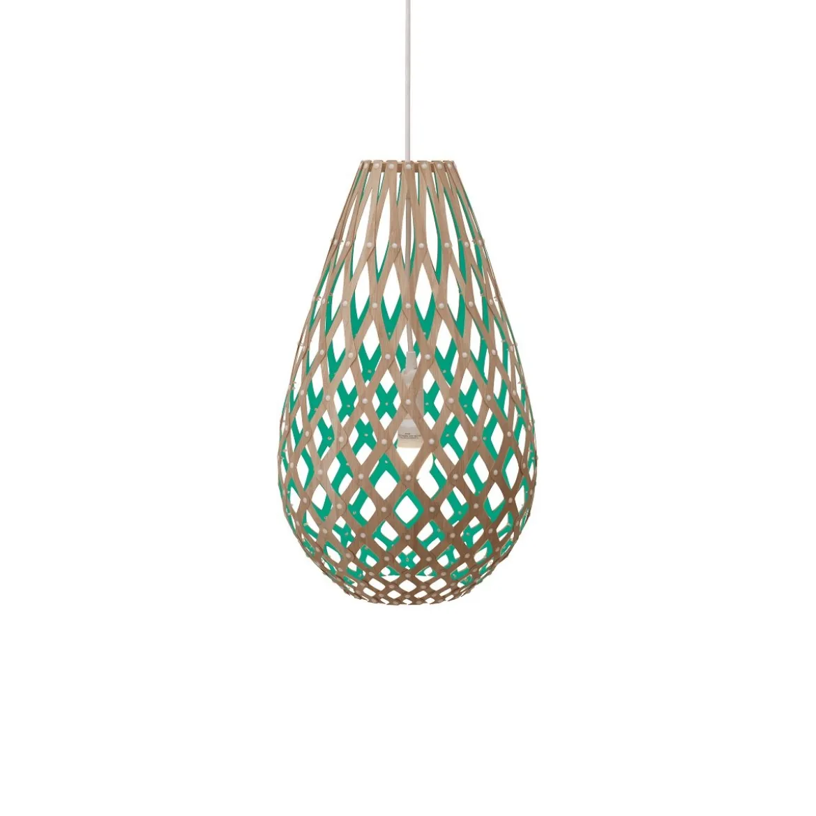 David Trubridge Koura Pendelleuchte 75 cm aqua