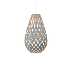 David Trubridge Koura Pendelleuchte 75 cm blau