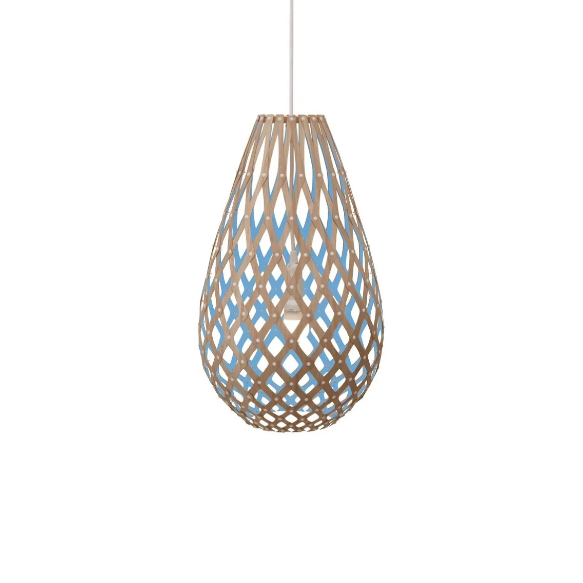 David Trubridge Koura Pendelleuchte 75 cm blau