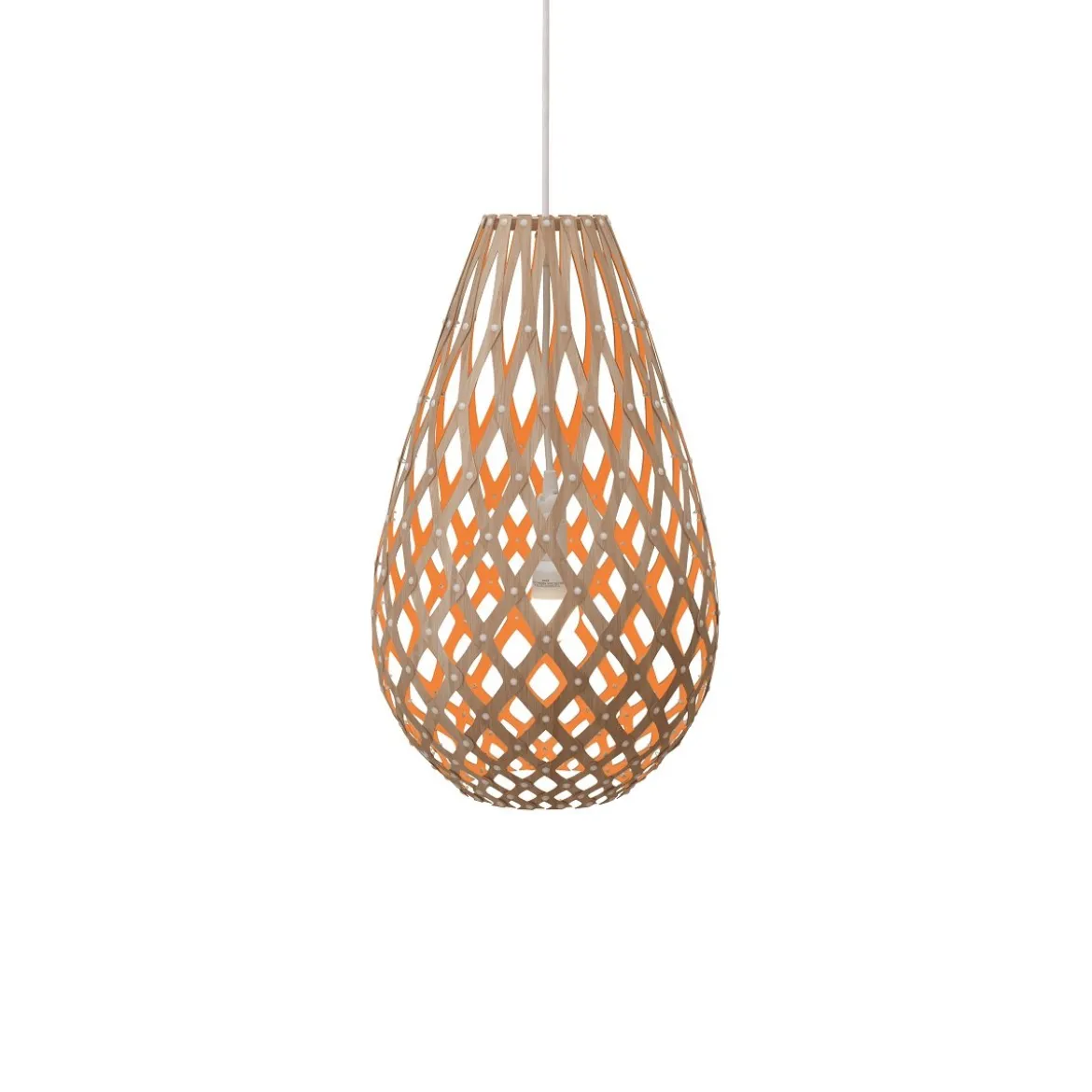 David Trubridge Koura Pendelleuchte 75 cm orange