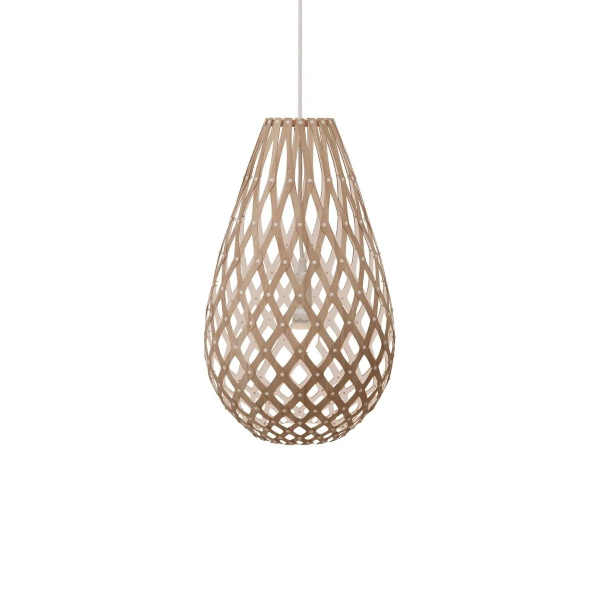 David Trubridge Koura Pendelleuchte 75 cm weiß 1 Seite