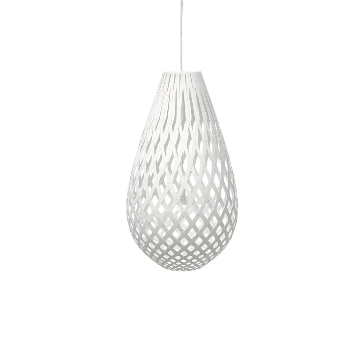 David Trubridge Koura Pendelleuchte 75 cm weiß 2 Seiten