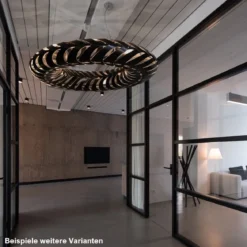 David Trubridge Maru Pendelleuchte Ø 140cm Innen schwarz