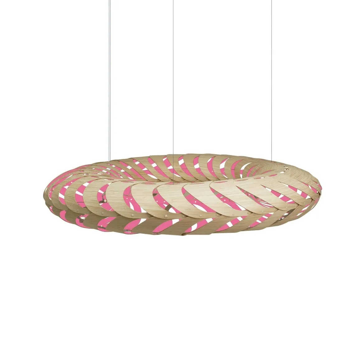 David Trubridge Maru Pendelleuchte Ø 140cm pink