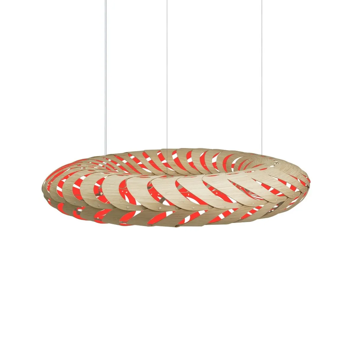 David Trubridge Maru Pendelleuchte Ø 140cm rot