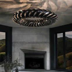 David Trubridge Maru Pendelleuchte Ø 140cm schwarz 2 Seiten