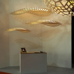 David Trubridge Navicula large Pendelleuchte 100 cm bambus