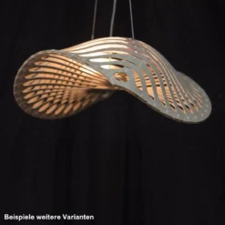 David Trubridge Navicula large Pendelleuchte 100 cm weiß 2 Seiten