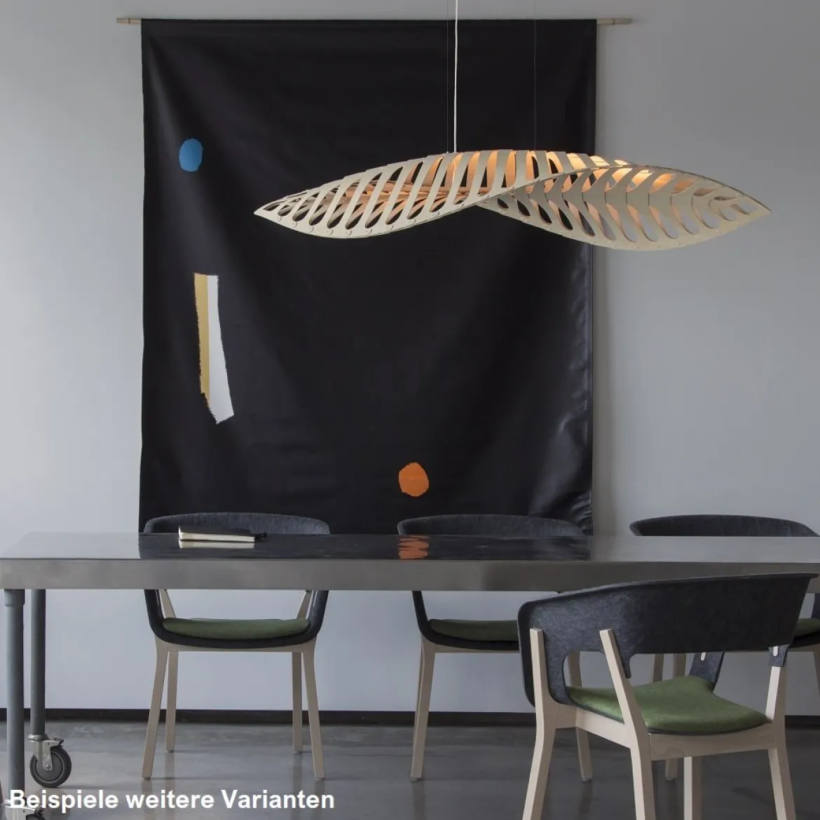 David Trubridge Navicula large Pendelleuchte 100 cm weiß 2 Seiten