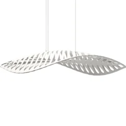 David Trubridge Navicula large Pendelleuchte 100 cm weiß 2 Seiten