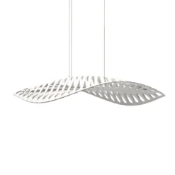 David Trubridge Navicula medium Pendelleuchte 90 cm weiß 2 Seiten