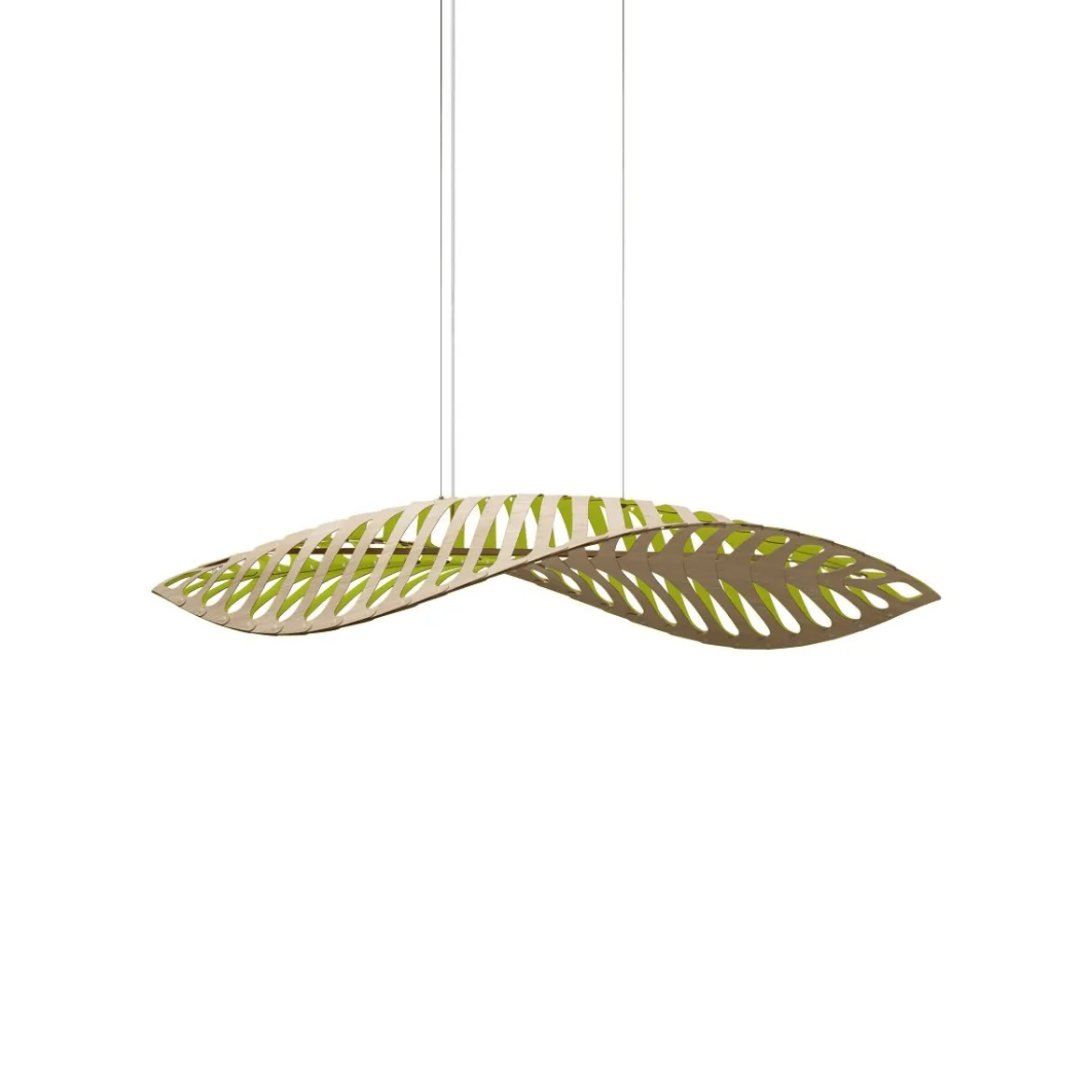 David Trubridge Navicula small Pendelleuchte 57 cm limette