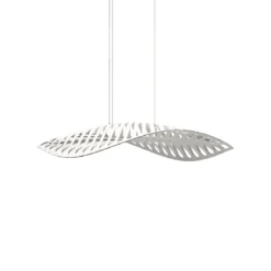 David Trubridge Navicula small Pendelleuchte 57 cm weiß 2 Seiten