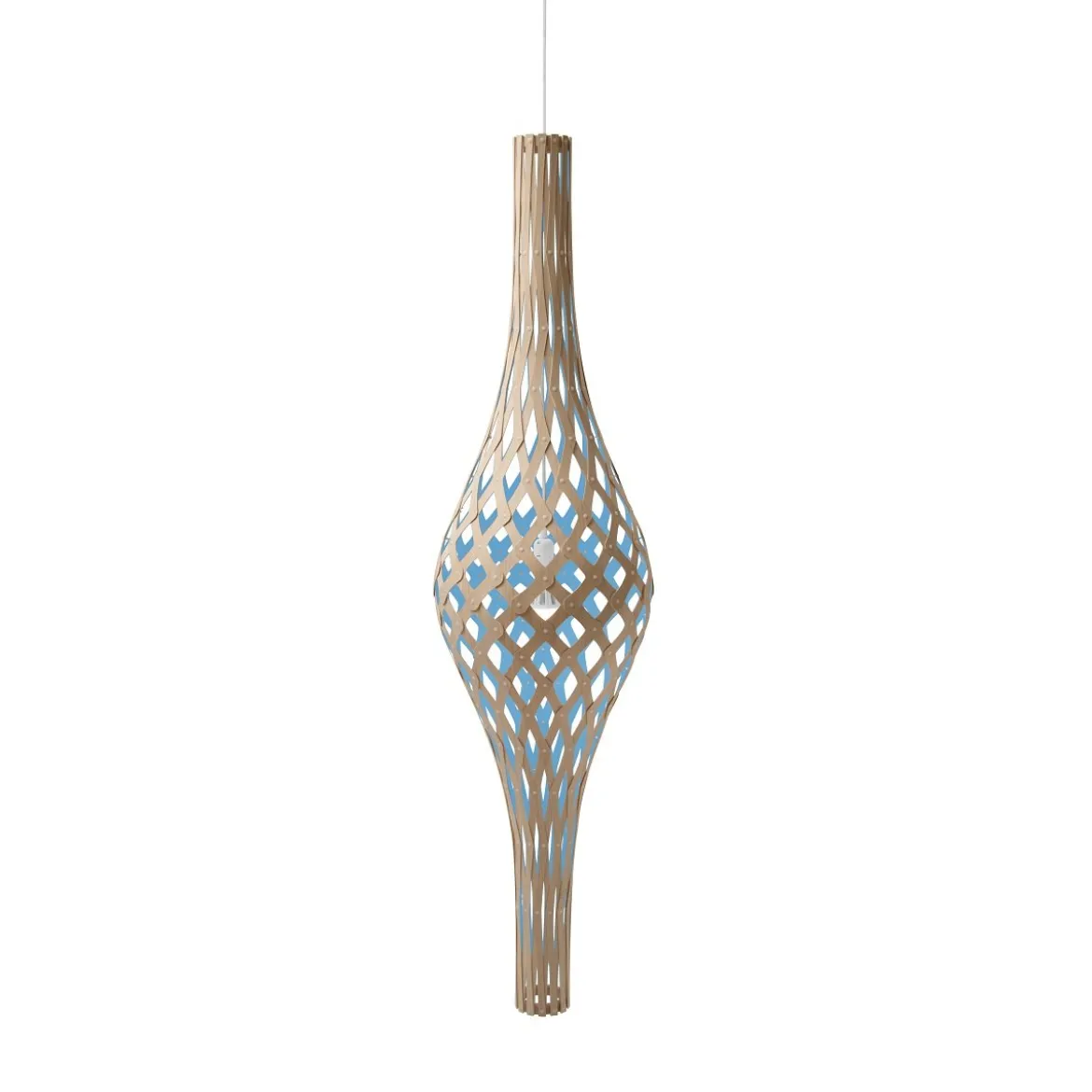 David Trubridge Nikau Pendelleuchte blau