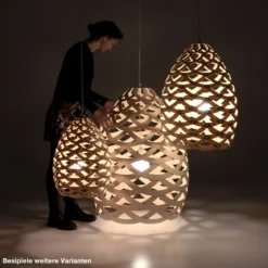 David Trubridge Tui small Pendelleuchte Ø 40 cm weiß 2 Seiten