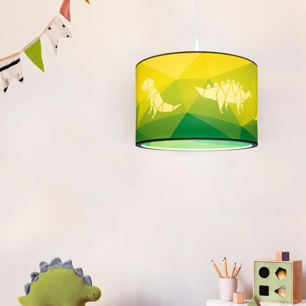 Elobra 139677 Hängeleuchte Dinopoly grün 40cm