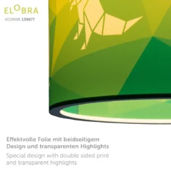 Elobra 139677 Hängeleuchte Dinopoly grün 40cm