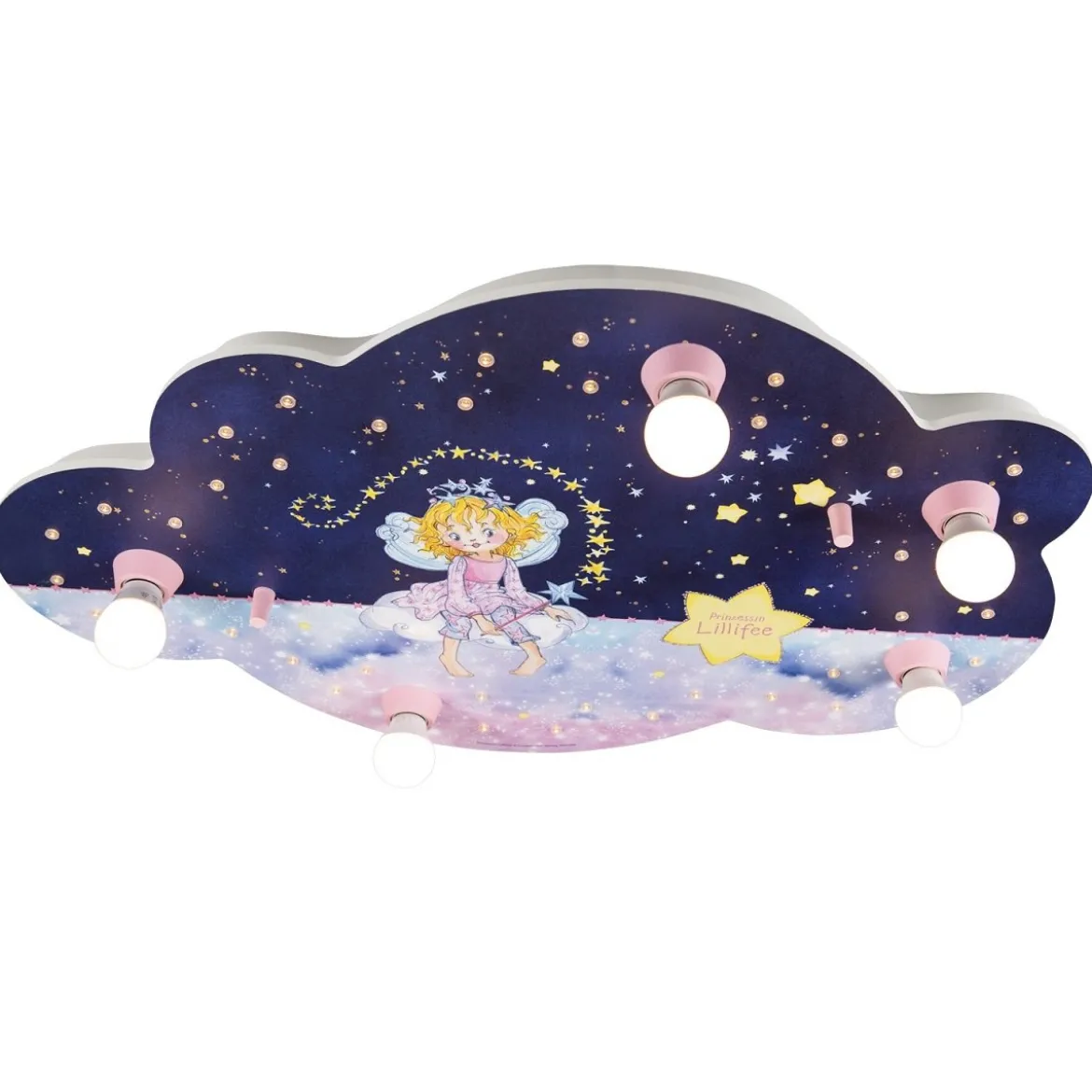 Elobra 138458 LED Deckenleuchte Bildwolke Lillifee Gute Nacht Sternenzauber rosa blau