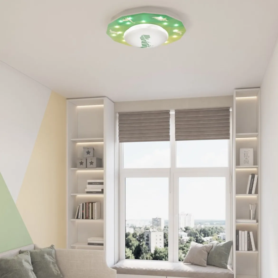 Elobra 139707 LED Deckenleuchte Dinopoly grün 3000K