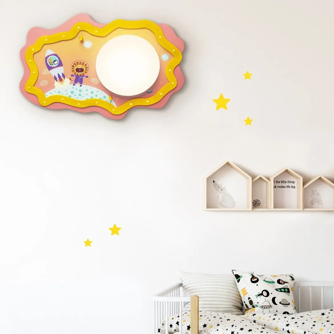 Elobra 140123 LED Deckenleuchte Little Astronauts Escape orange rosa 3000K
