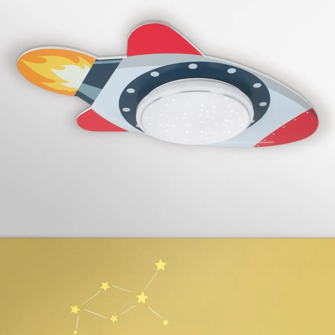 Elobra 137130 LED Deckenleuchte Rakete Starlight grau rot 3000-5000K