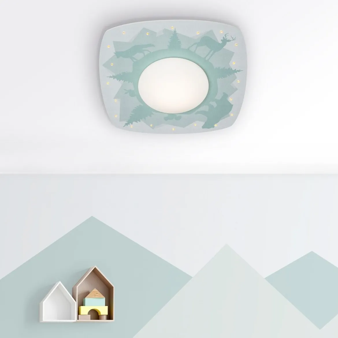 Elobra 139554 LED Deckenleuchte Scandi Wald mintgrün 3000K