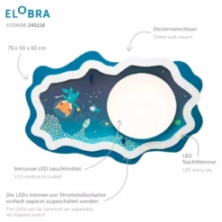 Elobra 140116 LED Deckenleuchte Space Mission blau Sternhimmeleffekt